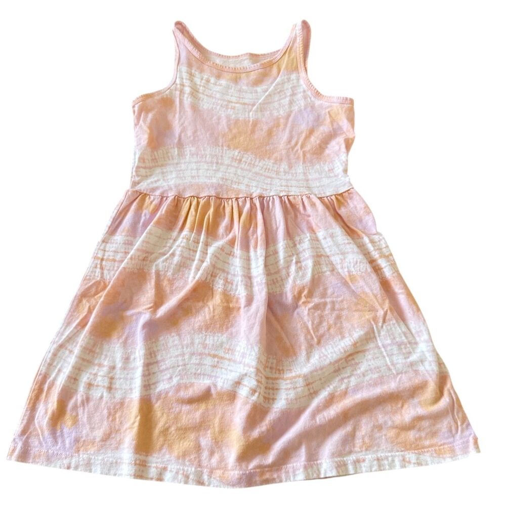 Girls Dress Carter's Size 8 Sleeveless Casual Pink Orange Tie Dye 100% Cotton